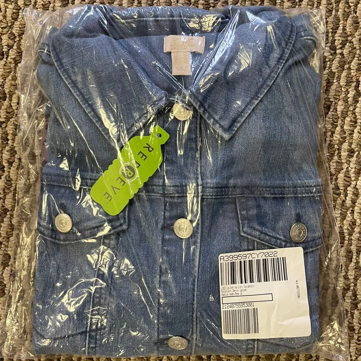 LOGO Lavish by Lori Goldstein Patchwork Denim Jacket