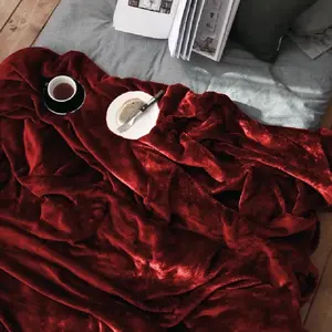 Burgundy 13lb mink Korean blanket