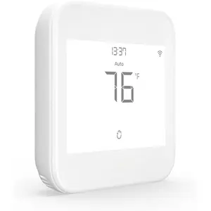 Thermostat Eco (for Central HVAC) | Energy  Certified | Supports Conventional Systems up to (2H/2C) & Heat Pumps (4H/2C) | Free C-Wire Adapter | NOT for Mini Split Systems | White