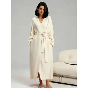 Women's Double-Sided Fleece Robe |   Thickened Long Plush Casual Loungewear |   Warm Flannel Pajamas Nightwear for Fall & Winter |   Soft, Cozy, and Wearable Indoors & Outdoors Gowns