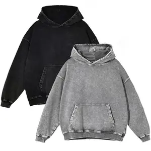 2 Pack Acid Wash Hoodie Oversized Vintage Hoodie Unisex Heavy Weight Hoodie Distress Hoodies for Men Women Couples