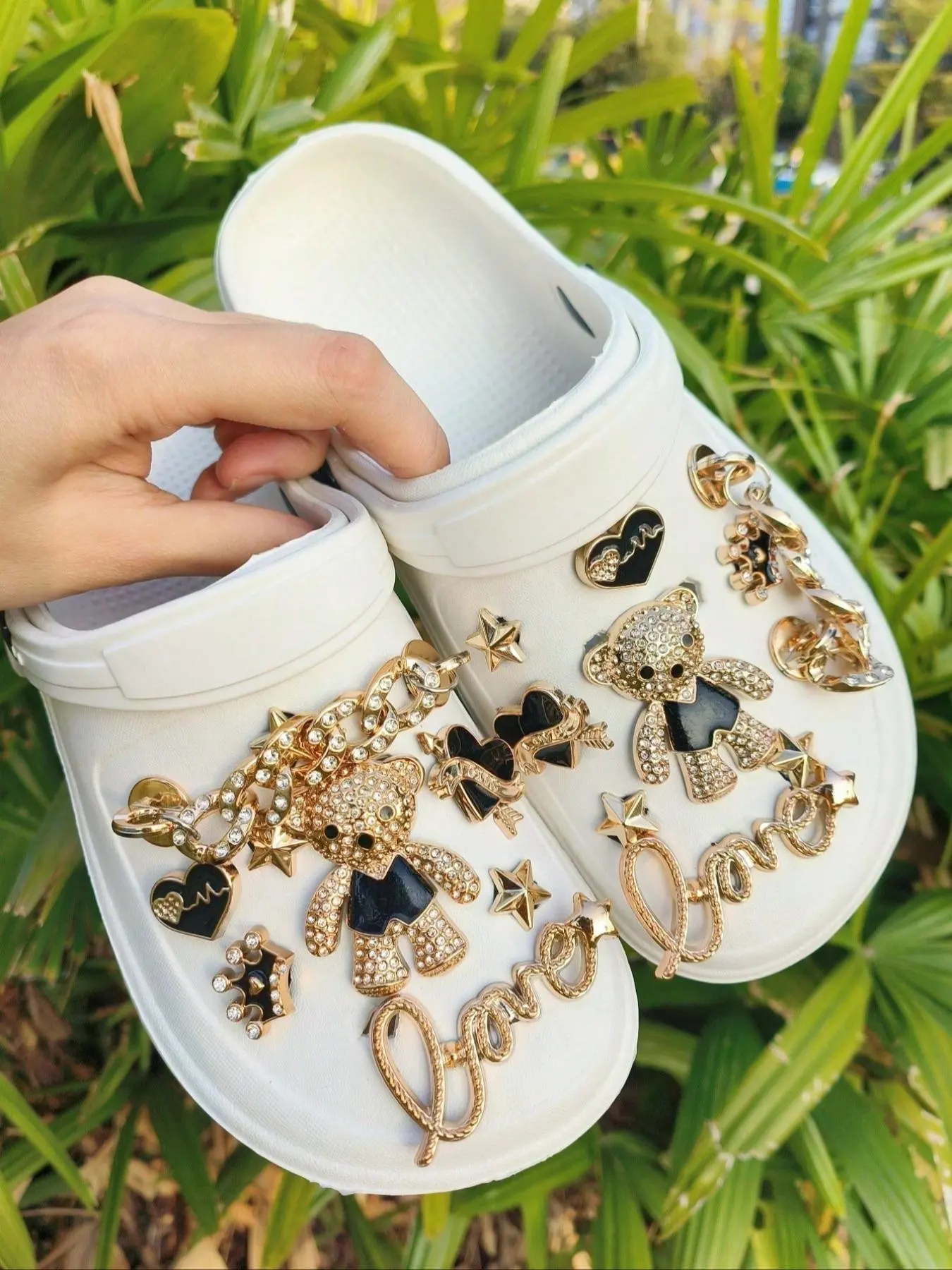 Cute Bear & Star Design Shoe Charm, Fashionable Shoes Decorations for Clogs, Decorative Shoe Accessories, Shoes DIY Accessories for Women & Girls, Footwear, Shoe Embellishments, Shoe Ornaments, Shoe Charms Set