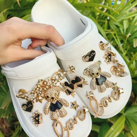 Cute Bear & Star Design Shoe Charm, Fashionable Shoes Decorations for Clogs, Decorative Shoe Accessories, Shoes DIY Accessories for Women & Girls, Footwear, Shoe Embellishments, Shoe Ornaments, Shoe Charms Set