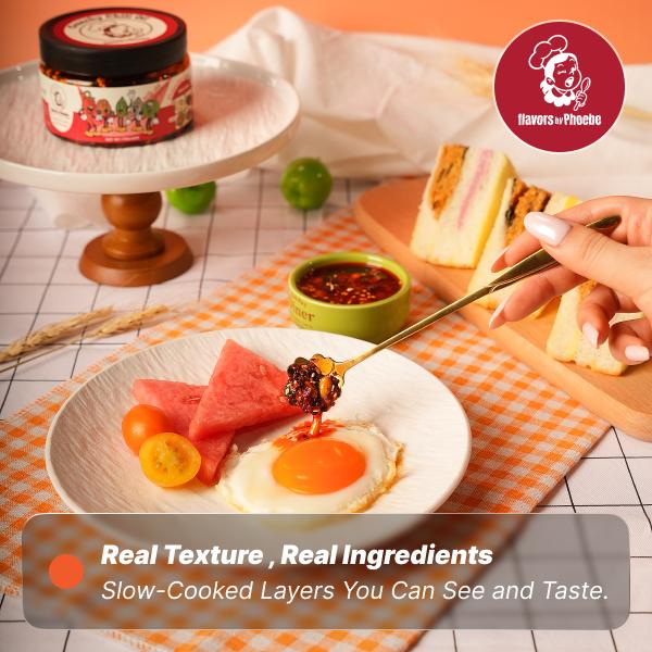 Flavors by Phoebe,chili paste,Signature Sauce Collection,Garlic Pepper, Cinnamon Pepper,Crunchy Chili Oil (Vegan, No MSG) Mild Umami Dip