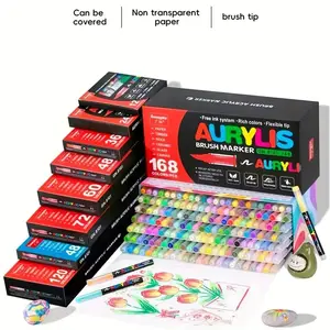 168 Color Marker Set for Art & Crafts Projects, Bright Non-Toxic Markers, Easy to Use, Ideal for Kids Adults Home School Office Activities