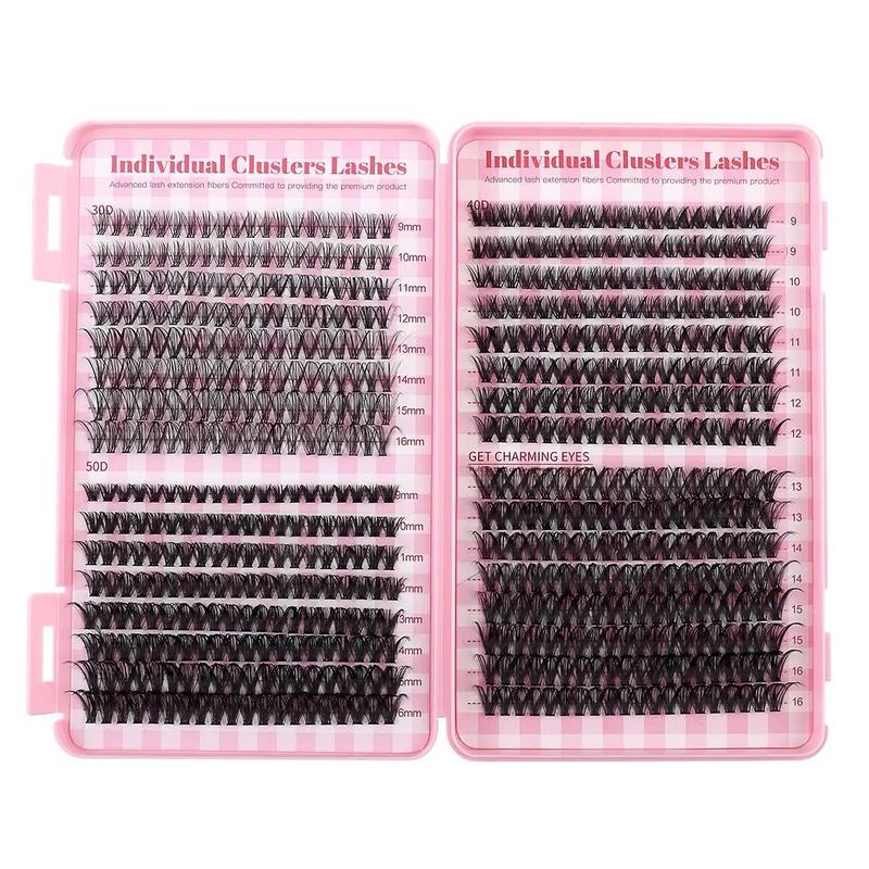 Mixed Length False Eyelashes 30D 40D 50D with Bond and Seal & Remover & Tweezers & Eyelash Curler, Natural Eyelash Extensions, VIRNIOR Lash for Eyelash Enhancements, Lashes Glue Extension,  Lashes Clusters, Cosmetic, Flawless Makeup Lightweight