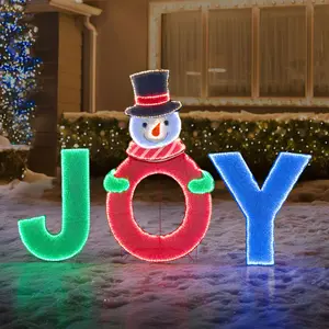 SUNJOY 48 Inch Christmas Lighted Joyous Snowman with LED Lights