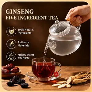 Kidney Tea Formula Ginseng Five Treasure Tea, Chinese Kidney Tea for Men and Women, Natural Herbal Ingredients for Kidney Traditional Bever Organic Beverage detox cleanse  Value Pack Filled with Tea Healthy#Summervibes