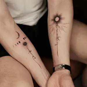 10 Herbal Tattoo Stickers, Lasting for 7-15 Days, Waterproof, Anti-Friction, Realistic Effect, Suitable for People Who Don't Want Tattoo Pain, Including Dusa, Catwoman, Freedom, Flowers, Compass, Wings, Whale, speedometer, Muskets, Etc.