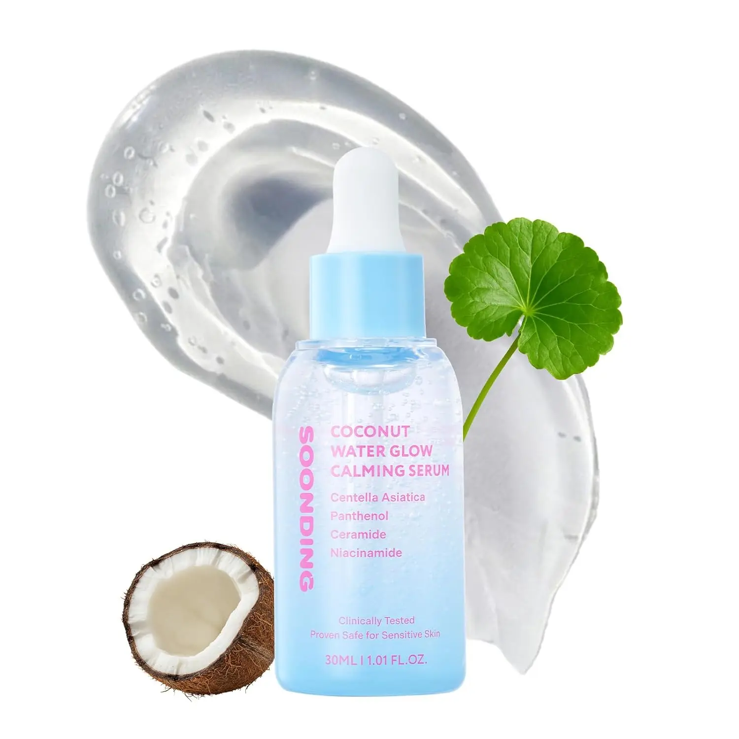 [SOONDING] Coconut Water Glow Calming Serum | Hydrating & Soothing Serum with Panthenol, Niacinamide & Cica | Centella Asiatica | Barrier Repair for Sensitive Skin | Korean Skin Care (30ml / 1.01 fl oz)