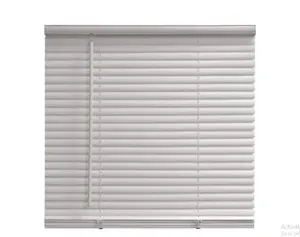 1" Cordless Vinyl Light Filtering Mini Blinds, White, 32" W x 64" L