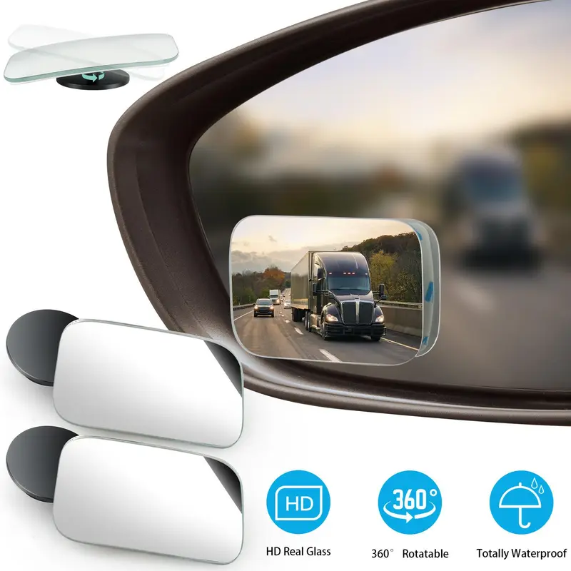 thumbnail image 2 of Universal HD Wide Angle Blind Spot Mirrors (Pair) – Adjustable Glass For Car, Truck, SUV Side Mirrors 2 of 6