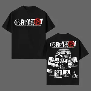 Grey Day Tour 2026 V2 T-Shirt, Underground Rap G59 Aesthetic Dark Streetwear Style Graphic Tee, Unisex Concert Outfit for Music Fans Festival Lovers, Cotton Summer Casual Shirt