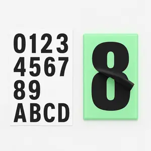 Glow in the Dark Address Sign Kit – DIY Custom House Numbers & Letters – Charges in Daylight, Glows at Night – 3.94" Plate with Adhesive Numbers (0–9 & A–D) – No Power Needed – Mailbox, Wall or Fence