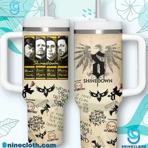 Shinedown Band Rock Music Pattern Tumbler 20oz 40oz With Handle, Music Lover Travel Mug, Insulated Cup With Straw, Rock Fan Gift Shinedown Band
