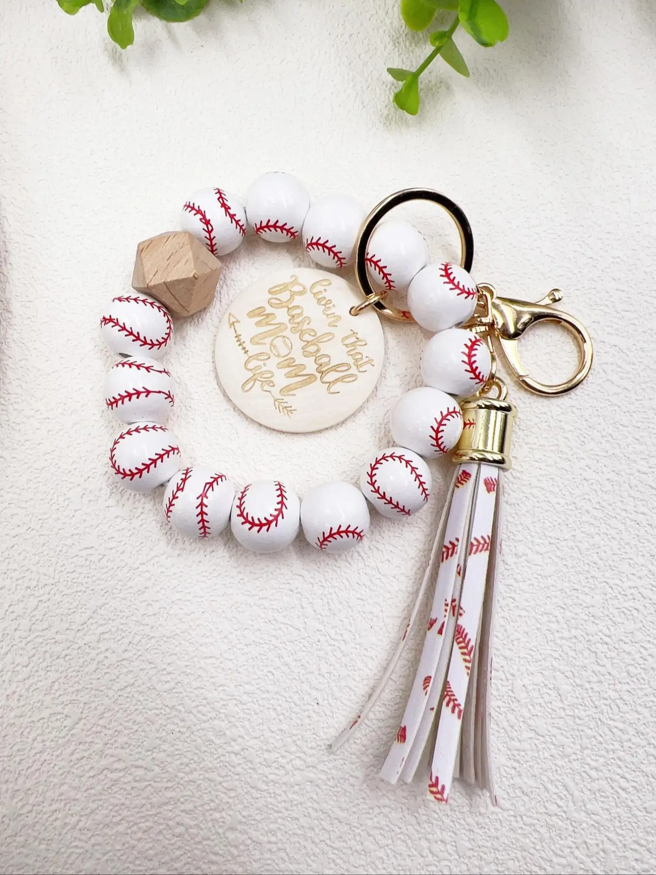 Baseball Design Tassel Decor Keychain, Cute Keychain for Women & Men, Fashion Keychain for Daily Clothing Decor, Trendy All-match & Exquisite Keychain