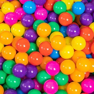 60/100pcs 5.5cm Thick Rainbow Plastic Balls, Non-Toxic Odorless, Pool Fence Ball Pool Supplies, Home Game Party Activity Items
