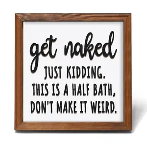Home Decor, Bathroom Decor, Decor for Shelves Funny Modern Sign Bathroom Wall Decor for Toilet, Restroom, Half Bath Decoration,Housewarming Gifts