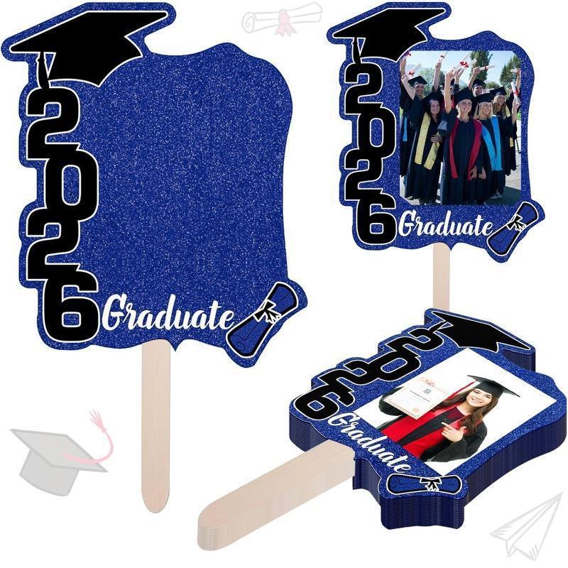 12pcs 2026 Graduation Folding Fan And Photo Frame Photo Props, Graduation Photo Handheld Signs Party Decor, Graduation Ceremony And Stage Layout, Ideal for Graduation Celebrations, Class Group Photos, Teacher Appreciation Banquets