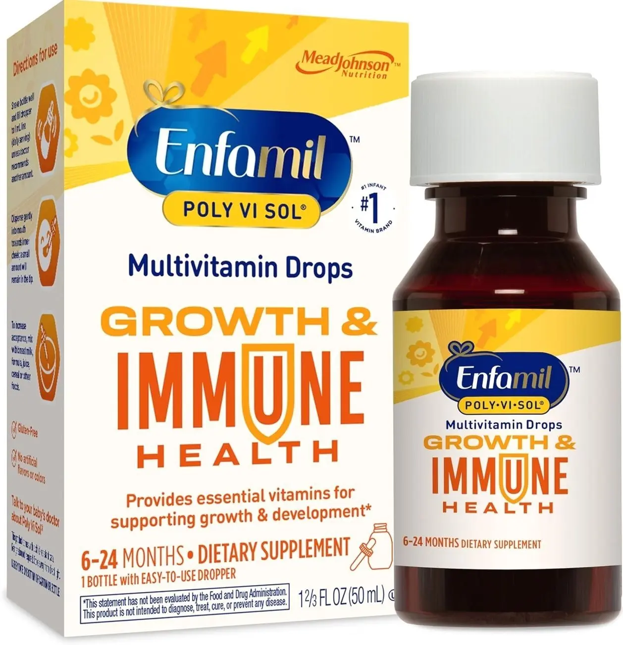 Enfamil Poly-Vi-Sol Liquid Multivitamin Supplement for Infants and Toddlers, 50 mL dropper bottle