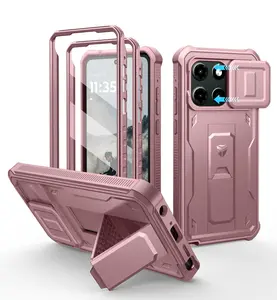 Dexnor for Motorola Moto G Stylus-5G-2024/2025 Case [Not Fit Moto G 5G 2024], [Bulit-in Slide Camera Cover & 2 Front Frame] Heavy Duty Protection Cover with Screen Protector Kickstand, 6.7 inch