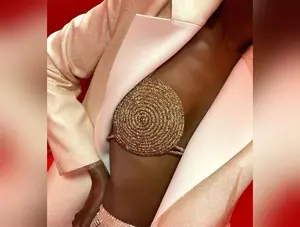 Rose Gold Halter Bra Top With Diamond Chain Details