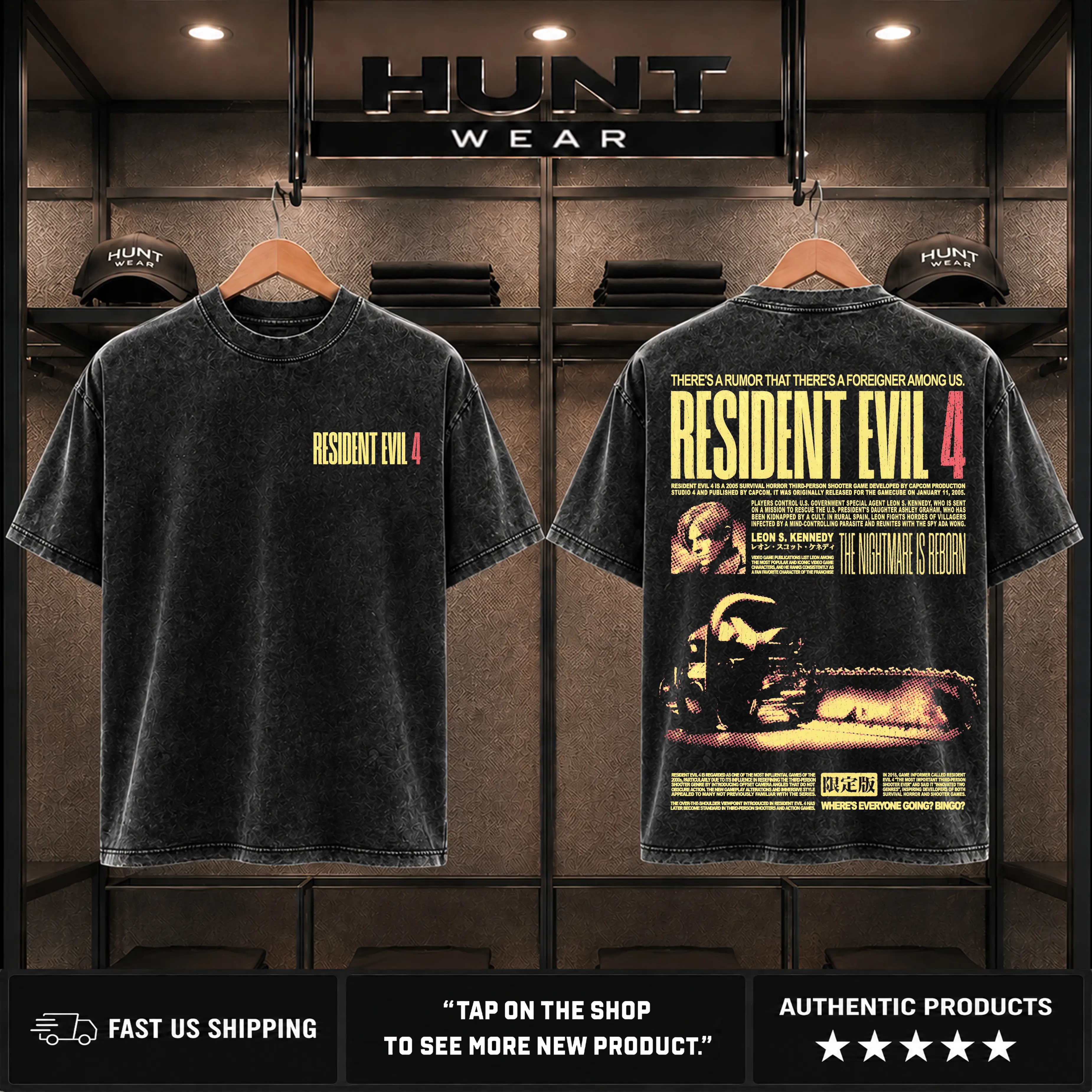 Resident Evil 4 Graphic Tee – Vintage Cotton T-Shirt for Game Fans, Casual Streetwear Menswear, Gamer Gift, Streetwear