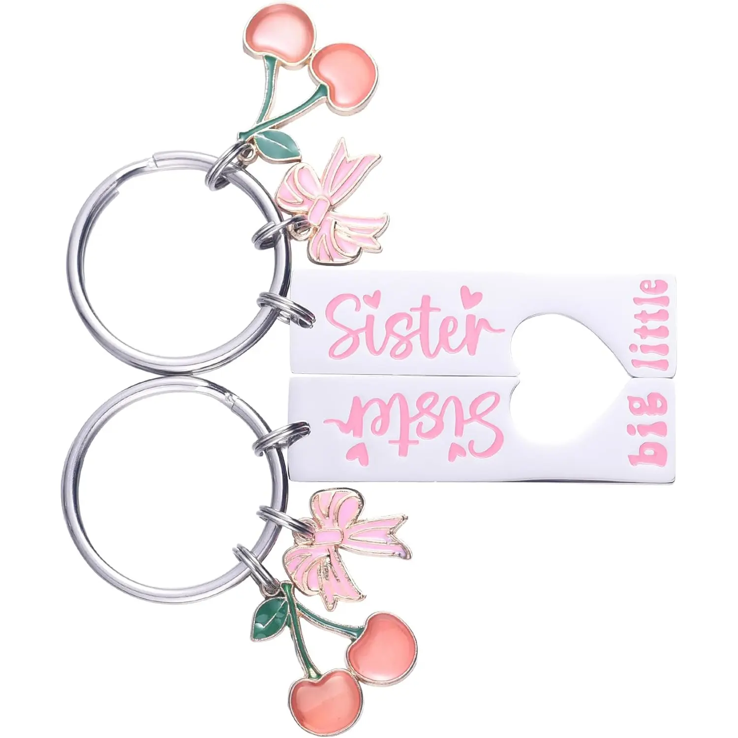 Big Little Sorority Gifts - 1908 AKA Sorority Big Sister Little Sister Keychain Set Ivy Leaf Keyrings for Women and Girls