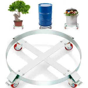 【DealsForYouDays】VEVOR 55 Gallon Heavy Duty Drum Dolly,  1000lbs Load Capacity, Barrel Dolly Cart Drum Caddy, Non Tipping Hand Truck Capacity Dollies with Steel Frame 4 Swivel Casters Wheel, for Warehouse Drum Handling