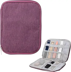 Watch Band Organizer Case, Waterproof Watch Band Storage, Portable Smart Watchs Bands Case Organizer for Chargers, Ropes, Power Library, Headphones, Sd Card, Purple Elegaperma