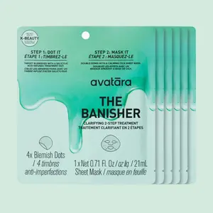 Avatara The Banisher 2-Step Clarifying Treatment - 6 Pack | Targeted Skincare for Breakouts, Blemish-Prone & Congested Skin | Salicylic Acid Dots + Calming Cica Sheet Mask | K-Beauty with Tea Tree + AHA PHA | Vegan, Clean & Dermatologist-Tested