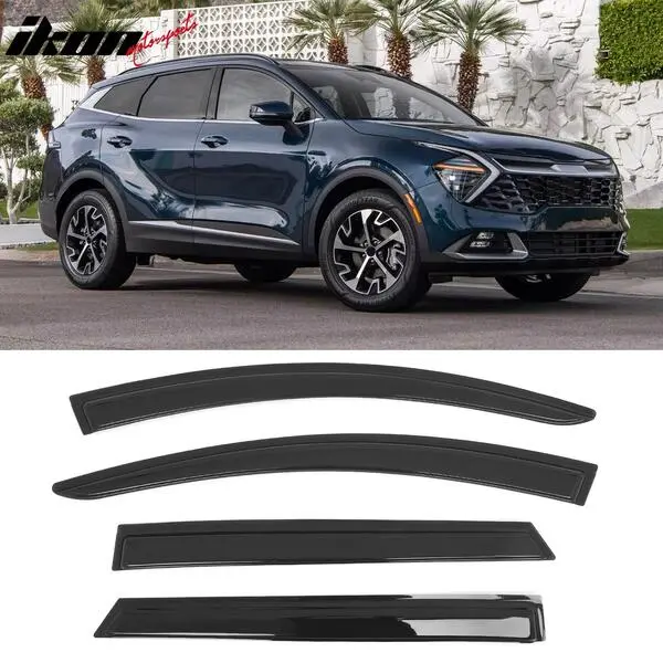 Fits 2023-2025 Kia Sportage Tape on Window Visors Vent Rain Sun Guards Deflectors