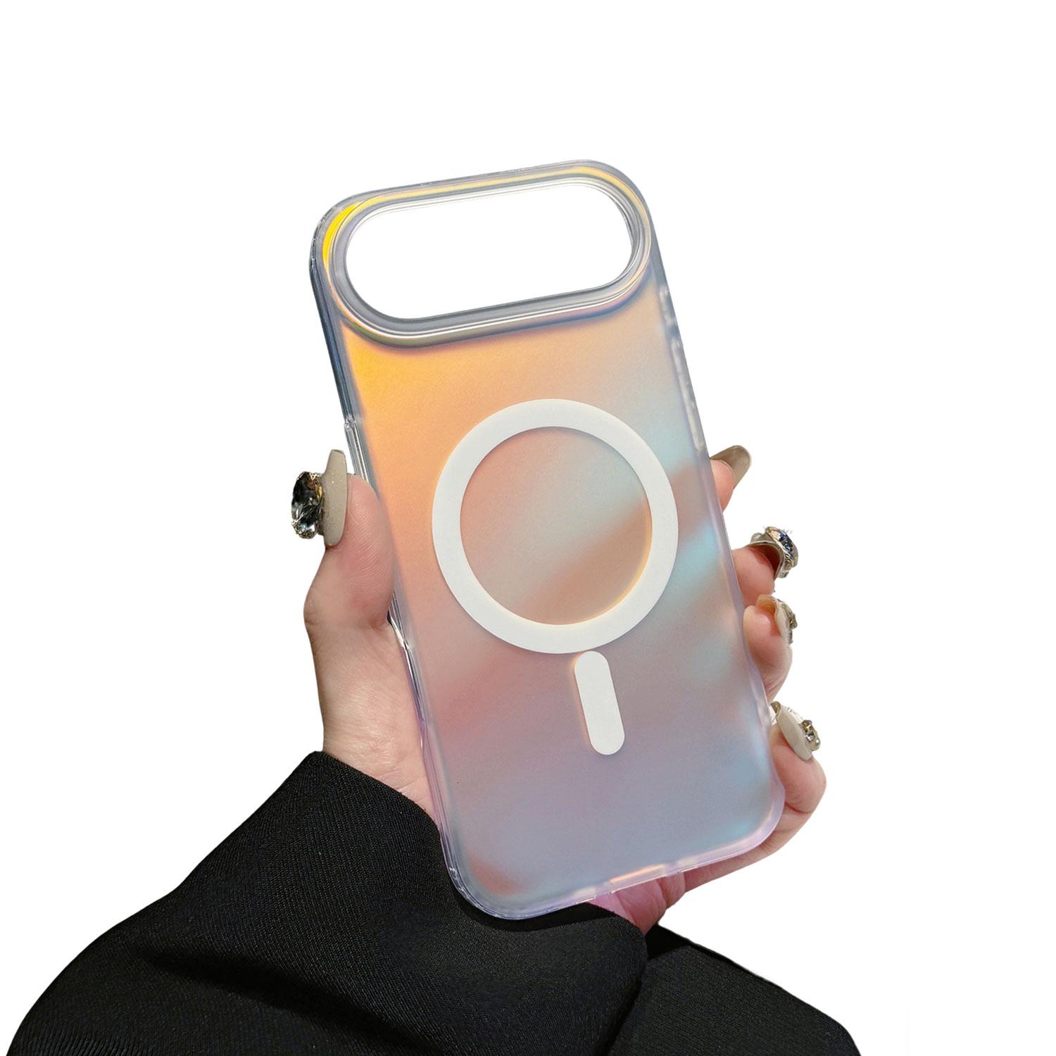 Laser PrismGlow Color-Shift Iridescent Clear Phone Case, Sparkly Cute Design, MagSafe Magnetic Cover for iPhone 17 16 15 14 13 12 Pro Max