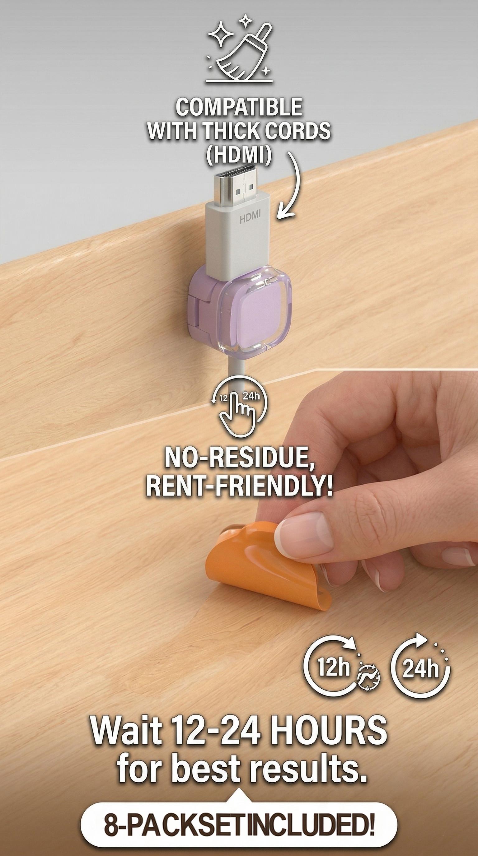 8 Pack Magnetic Cable Clips Strong Adhesive Cord Organizer for Desk & Car in Multiple Colors for Easy Cable Management holder usb power