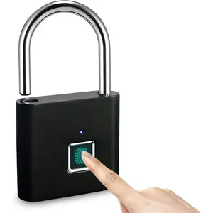 Fingerprint Padlock, Locker Lock, Smart Pad Lock Waterproof Small Portable Padlock, Luggage, Gym, Suitcas