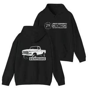 Vintage 1979 Ford Dentside Hoodie, Men's 4x4 Pickup Hoodies For Fan, Vintage Graphic Car Pullover Cotton For Truck Lovers