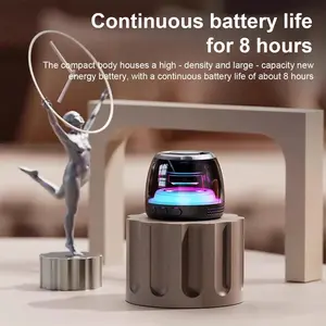 Joytutus Magnetic Bluetooth Speaker Portable Wireless Outdoor with TF Card Slot RGB Lights Sound System 360° Holographic Effects Compact & Portable Design 85g Lightweight