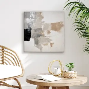 Americanflat Black and White Modern Canvas Wall Art with Hand-Painted Accents - Gallery Wrap