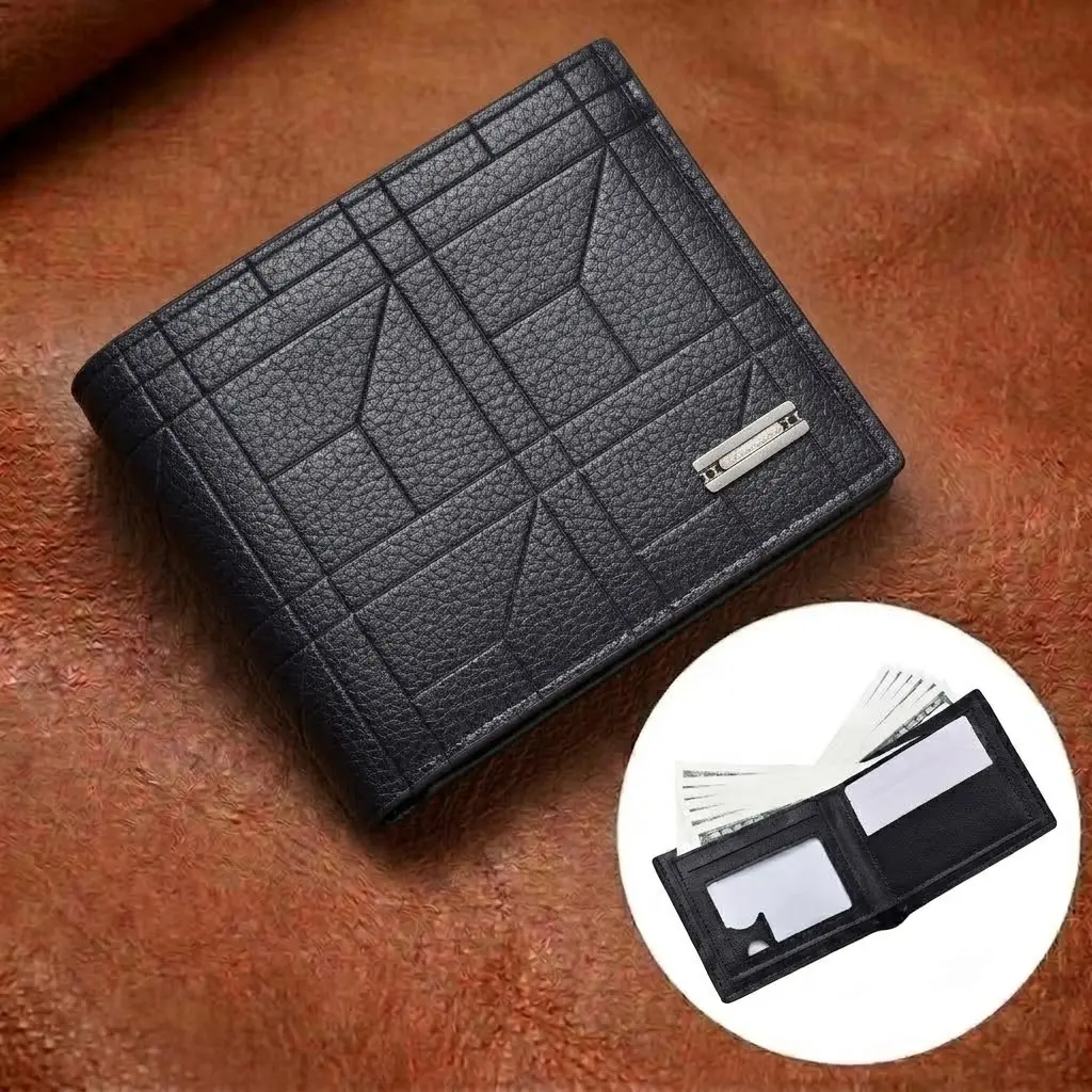 Men's Leather Bifold Wallet – Large Capacity with Multiple Card Slots, Coin Pocket & Cash Compartment, Business & Everyday Use