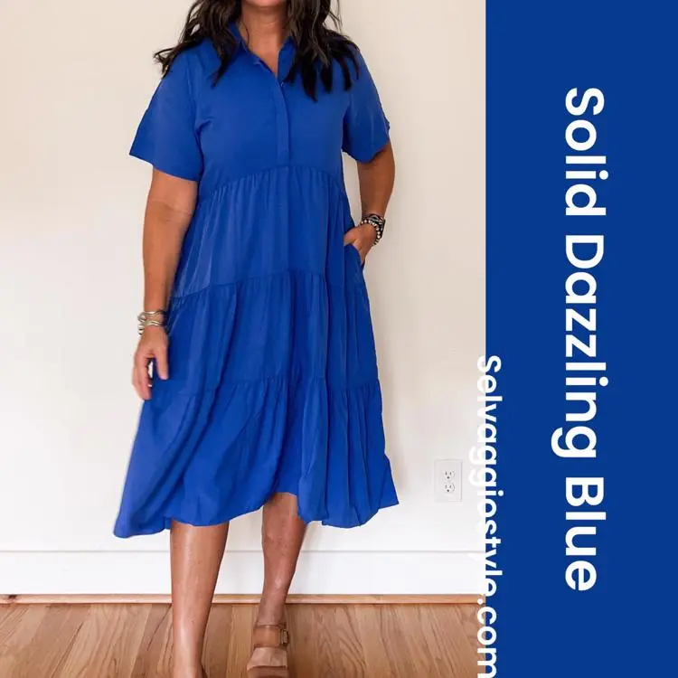 LuLaRoe Helene Tiered Midi Dress - Vintage Collared Style (Sizes M-3XL)