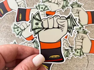 Glove Money Hard Hat Sticker | Lineman | Blue Collar | Great for hardhat, toolbox, cooler, bin doors, Hard hat Sticker, Blue Collar Sticker