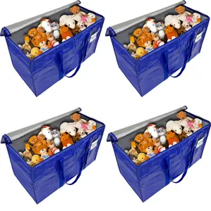 4 Pack Extra Large Moving Bags Heavy Duty Clothes Storage Totes with Handles Moving Bog Replacement Bags Save Space