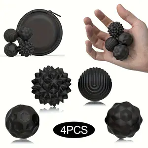 Silicone Magnetic Stress Ball Set, 4/8 Pieces, 4 Textures, Portable Storage Box, Magnet Design, Office Stress Relief Toy
