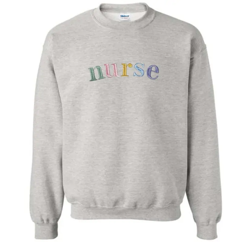 Nurse pastel colors embroidered sweatshirt
