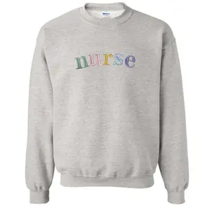 Nurse pastel colors embroidered sweatshirt