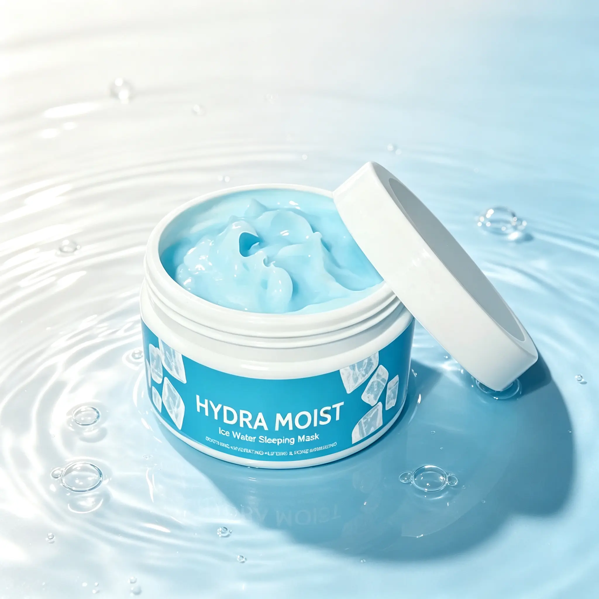 Hydrating Sleeping Mask with Soothing Ice Water Effect for Deep Overnight Moisture - Gentle Facial Treatment for All Skin Types, Daily, Unisex, All Types, Deep Hydration