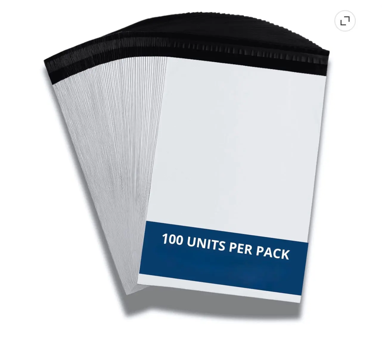 100 Units Per Pack - Poly Mailers White Envelopes with Black Seals, Ideal for Various Uses