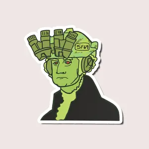 Funny Tactical Sticker, Night Vision Helmet Cartoon Decal, Military Meme Vinyl Sticker for Laptop, Water Bottle, Car or Gear Case
