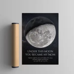 Personalized Moon phase unframed Poster, Custom Name Print,   First Time Mom Gift,Wall Art, New Mom Birthday Gift