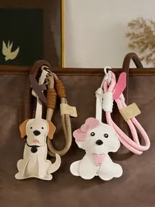 Cute Puppy Phone Strap, 3d Puppy Design Paired With A Smiling Strap, Fashionable Animal Pendant Charm, Keychain Decoration, Suitable For Pet Lovers To Hang On Everyday Commuting Bags Or Decorate Keys, Accessories, Phone Charms